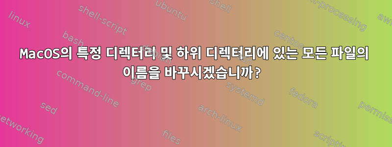 MacOS의 특정 디렉터리 및 하위 디렉터리에 있는 모든 파일의 이름을 바꾸시겠습니까?