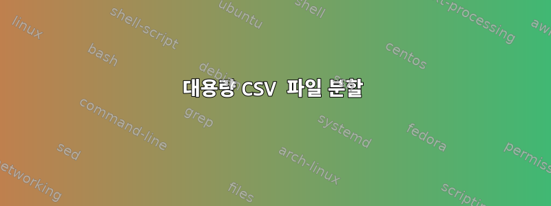 대용량 CSV 파일 분할