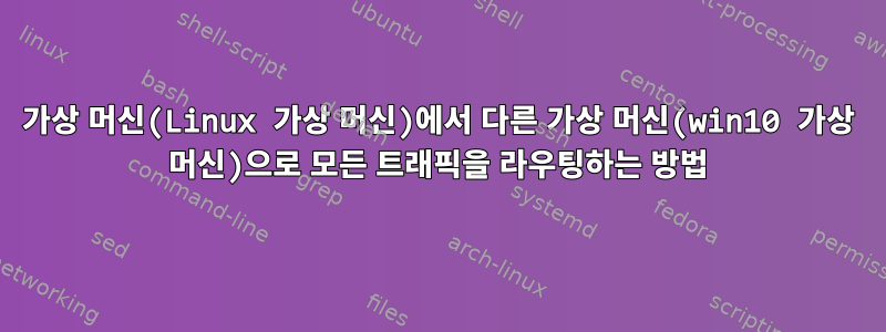 가상 머신(Linux 가상 머신)에서 다른 가상 머신(win10 가상 머신)으로 모든 트래픽을 라우팅하는 방법