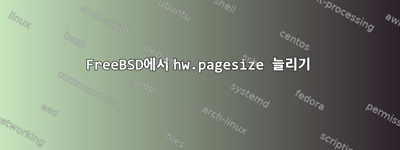 FreeBSD에서 hw.pagesize 늘리기