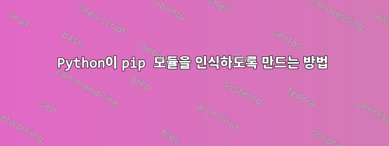 Python이 pip 모듈을 인식하도록 만드는 방법