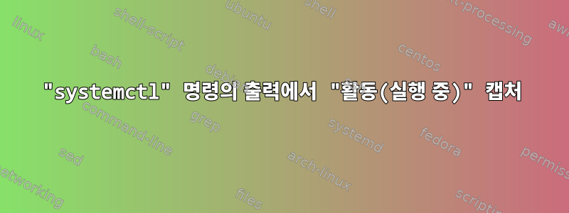 "systemctl" 명령의 출력에서 ​​"활동(실행 중)" 캡처