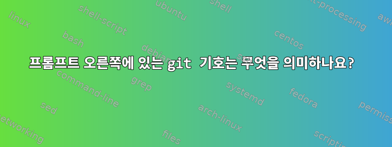 프롬프트 오른쪽에 있는 git 기호는 무엇을 의미하나요?