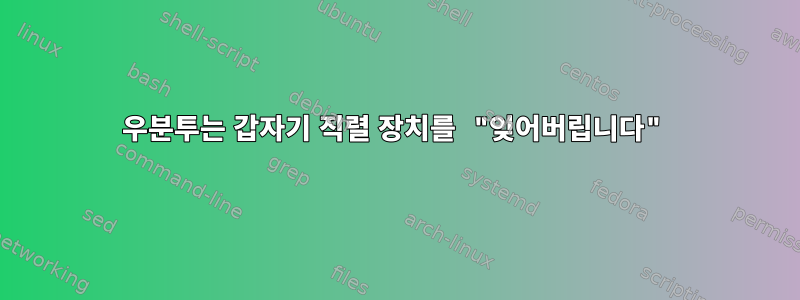 우분투는 갑자기 직렬 장치를 "잊어버립니다"