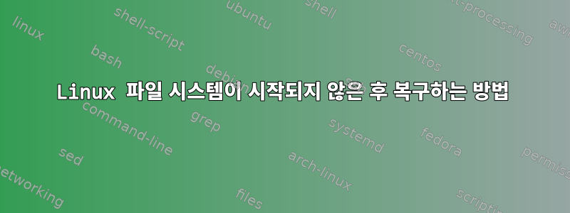 Linux 파일 시스템이 시작되지 않은 후 복구하는 방법