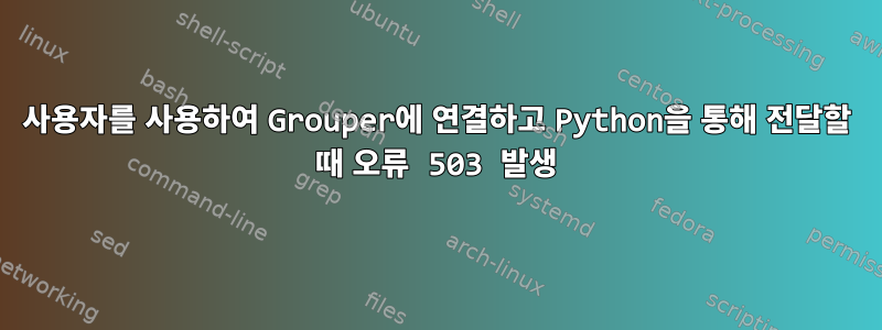 사용자를 사용하여 Grouper에 연결하고 Python을 통해 전달할 때 오류 503 발생