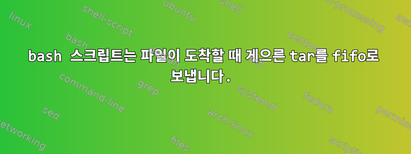 bash 스크립트는 파일이 도착할 때 게으른 tar를 fifo로 보냅니다.