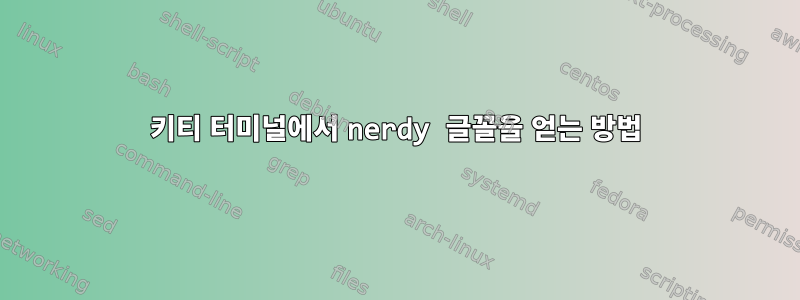 키티 터미널에서 nerdy 글꼴을 얻는 방법