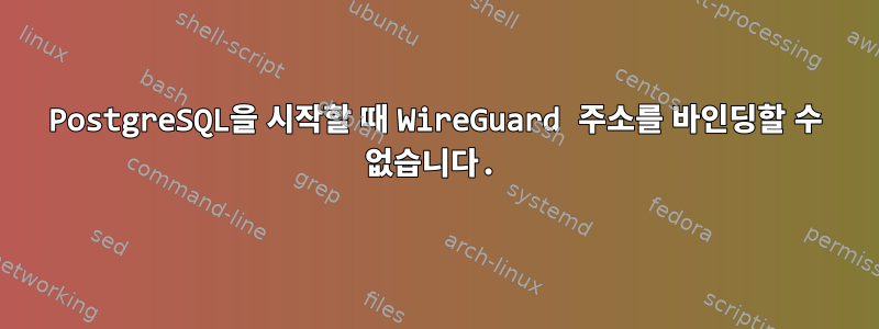 PostgreSQL을 시작할 때 WireGuard 주소를 바인딩할 수 없습니다.