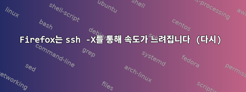 Firefox는 ssh -X를 통해 속도가 느려집니다 (다시)