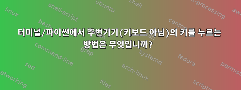 터미널/파이썬에서 주변기기(키보드 아님)의 키를 누르는 방법은 무엇입니까?