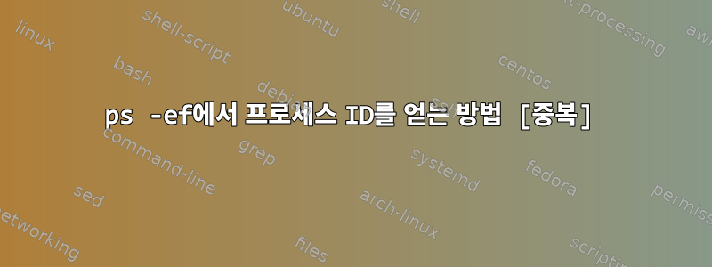 ps -ef에서 프로세스 ID를 얻는 방법 [중복]