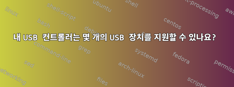 내 USB 컨트롤러는 몇 개의 USB 장치를 지원할 수 있나요?