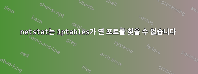 netstat는 iptables가 연 포트를 찾을 수 없습니다