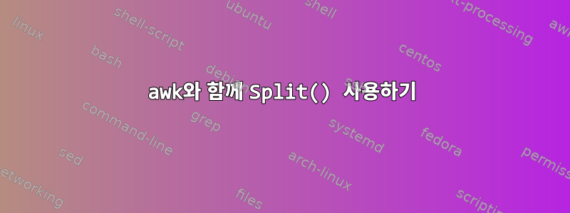 awk와 함께 Split() 사용하기