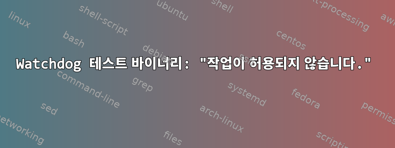 Watchdog 테스트 바이너리: "작업이 허용되지 않습니다."