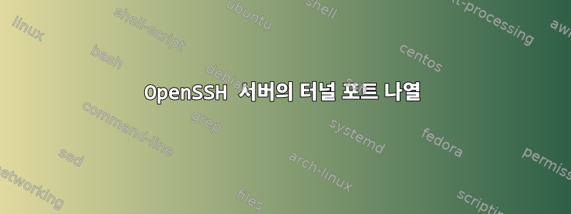 OpenSSH 서버의 터널 포트 나열