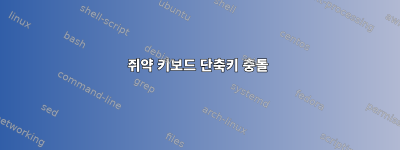 쥐약 키보드 단축키 충돌