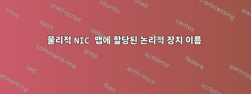 물리적 NIC 맵에 할당된 논리적 장치 이름