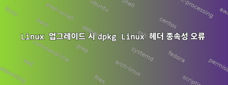 Linux 업그레이드 시 dpkg Linux 헤더 종속성 오류