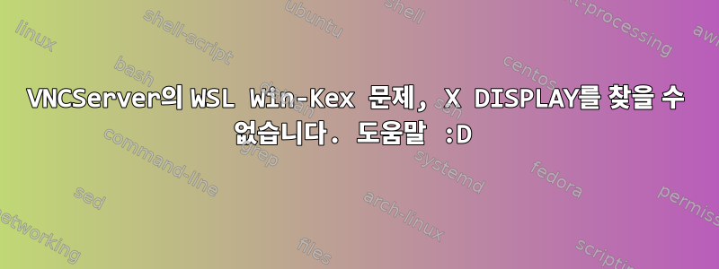 VNCServer의 WSL Win-Kex 문제, X DISPLAY를 찾을 수 없습니다. 도움말 :D