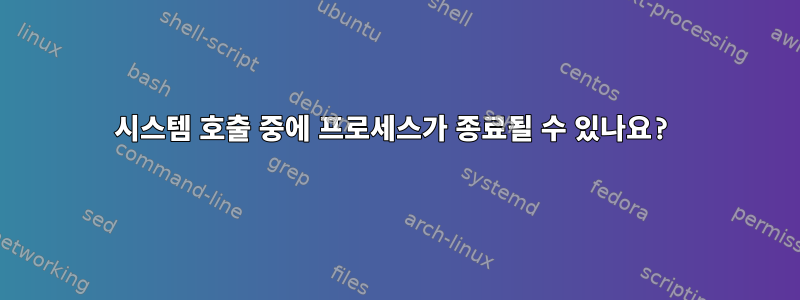 시스템 호출 중에 프로세스가 종료될 수 있나요?