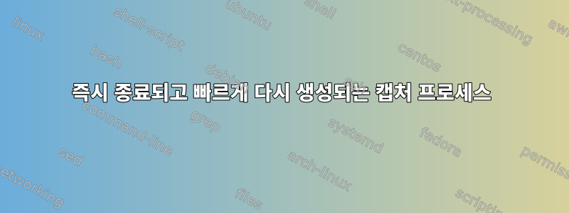 즉시 종료되고 빠르게 다시 생성되는 캡처 프로세스