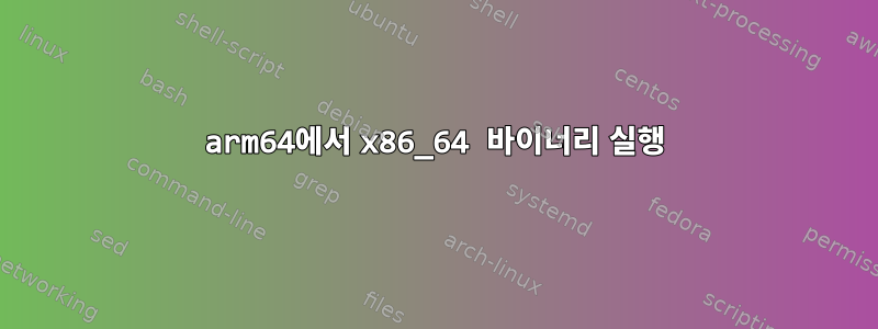 arm64에서 x86_64 바이너리 실행