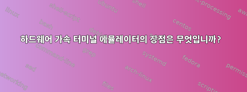 하드웨어 가속 터미널 에뮬레이터의 장점은 무엇입니까?