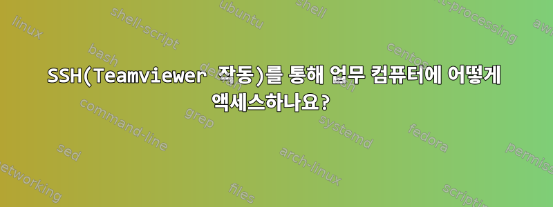 SSH(Teamviewer 작동)를 통해 업무 컴퓨터에 어떻게 액세스하나요?