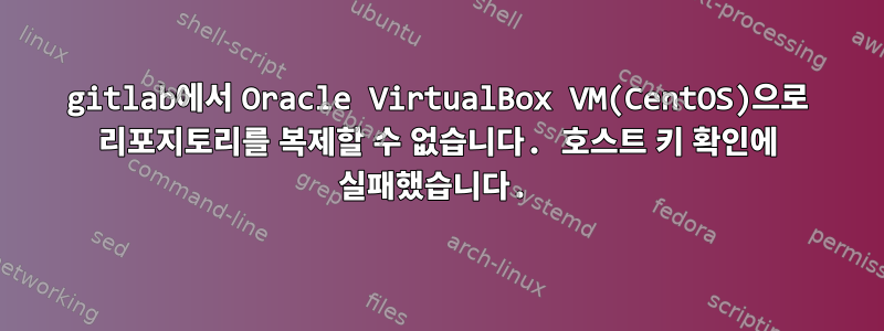 gitlab에서 Oracle VirtualBox VM(CentOS)으로 리포지토리를 복제할 수 없습니다. 호스트 키 확인에 실패했습니다.