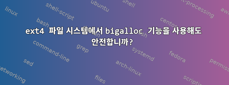 ext4 파일 시스템에서 bigalloc 기능을 사용해도 안전합니까?