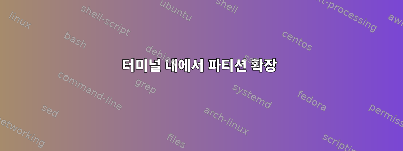 터미널 내에서 파티션 확장