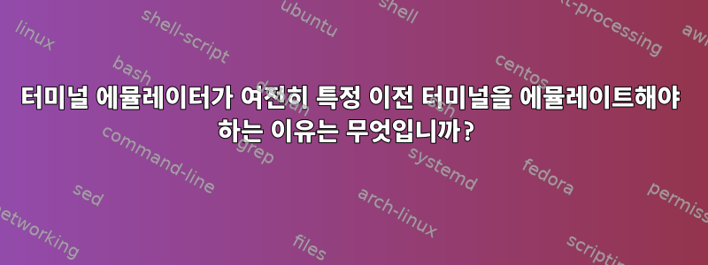 터미널 에뮬레이터가 여전히 특정 이전 터미널을 에뮬레이트해야 하는 이유는 무엇입니까?