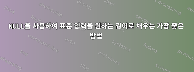 NULL을 사용하여 표준 입력을 원하는 길이로 채우는 가장 좋은 방법