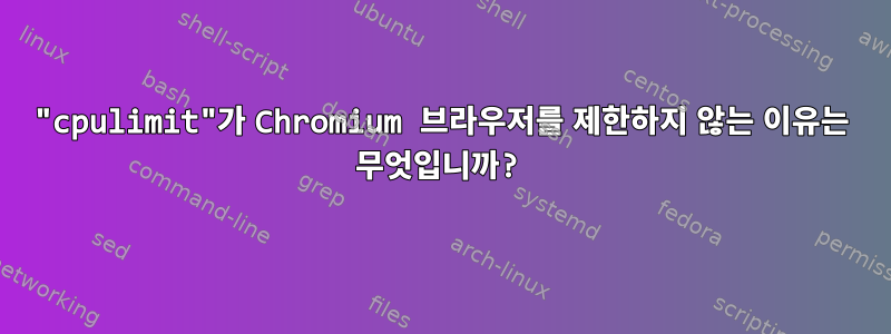 "cpulimit"가 Chromium 브라우저를 제한하지 않는 이유는 무엇입니까?