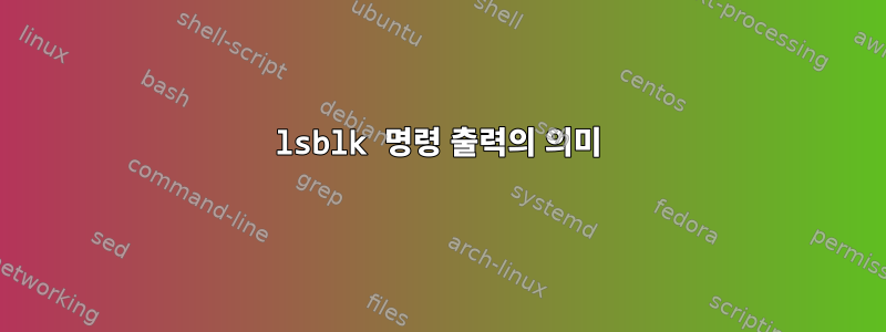 lsblk 명령 출력의 의미