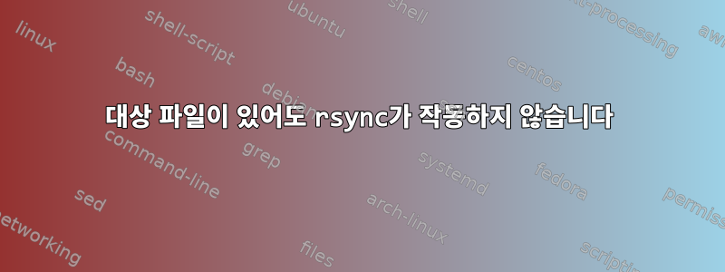 대상 파일이 있어도 rsync가 작동하지 않습니다