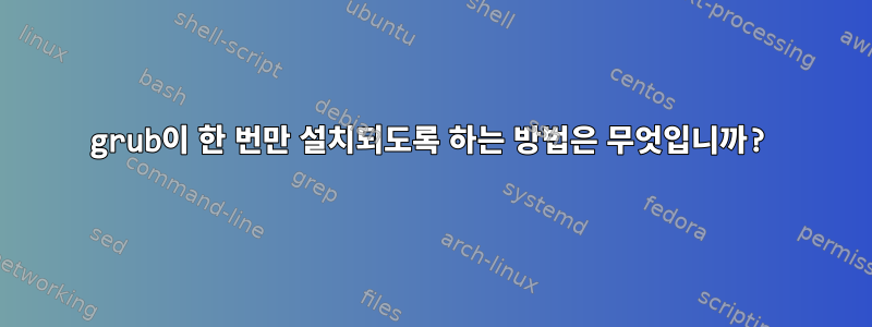 grub이 한 번만 설치되도록 하는 방법은 무엇입니까?