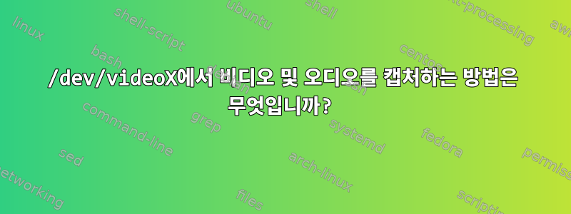 /dev/videoX에서 비디오 및 오디오를 캡처하는 방법은 무엇입니까?