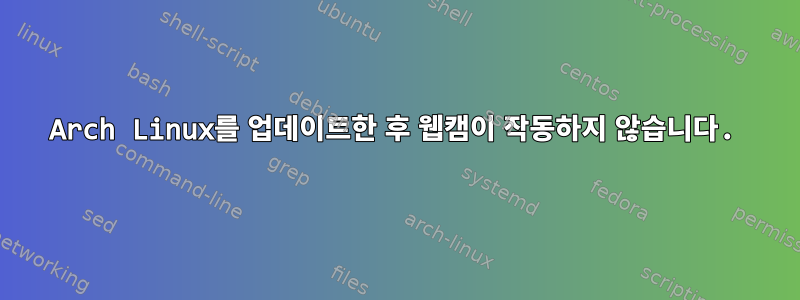 Arch Linux를 업데이트한 후 웹캠이 작동하지 않습니다.