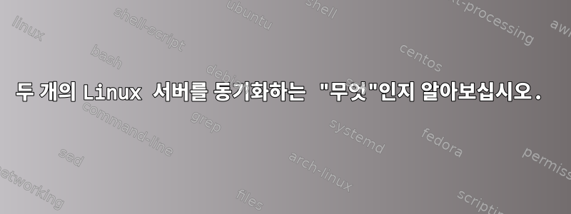 두 개의 Linux 서버를 동기화하는 "무엇"인지 알아보십시오.