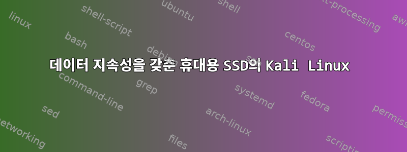 데이터 지속성을 갖춘 휴대용 SSD의 Kali Linux