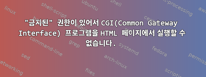 "금지된" 권한이 있어서 CGI(Common Gateway Interface) 프로그램을 HTML 페이지에서 실행할 수 없습니다.