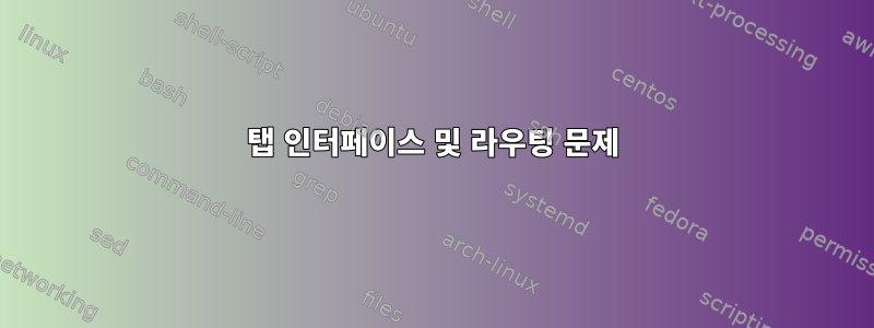 탭 인터페이스 및 라우팅 문제