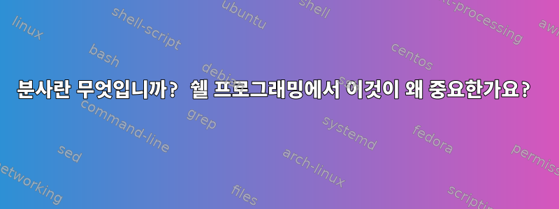 분사란 무엇입니까? 쉘 프로그래밍에서 이것이 왜 중요한가요?