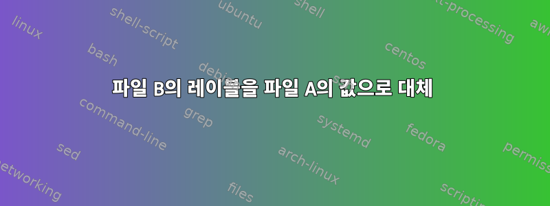 파일 B의 레이블을 파일 A의 값으로 대체