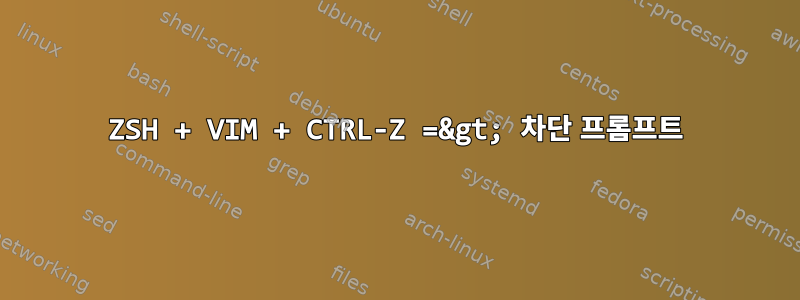 ZSH + VIM + CTRL-Z =&gt; 차단 프롬프트