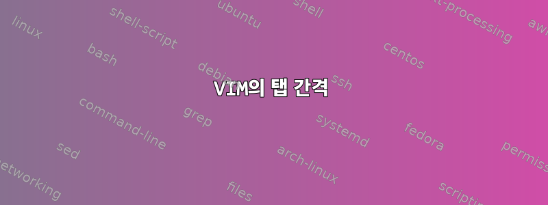 VIM의 탭 간격