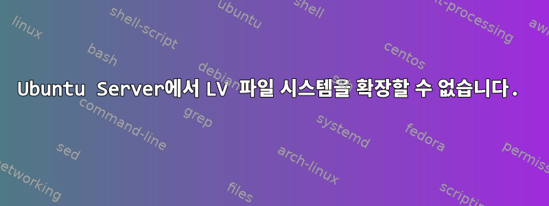 Ubuntu Server에서 LV 파일 시스템을 확장할 수 없습니다.